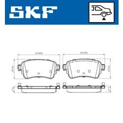 Sada brzdových platničiek kotúčovej brzdy SKF VKBP 90059 - obr. 3