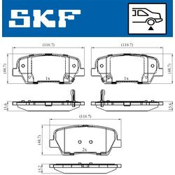 Sada brzdových platničiek kotúčovej brzdy SKF VKBP 90335 A - obr. 2
