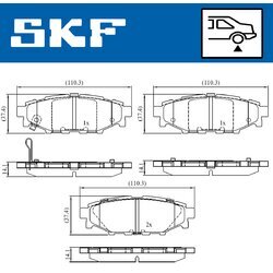Sada brzdových platničiek kotúčovej brzdy SKF VKBP 90357 A