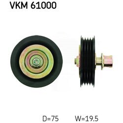 Vratná/vodiaca kladka rebrovaného klinového remeňa SKF VKM 61000