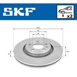 Brzdový kotúč SKF VKBD 80021 V2 - obr. 1