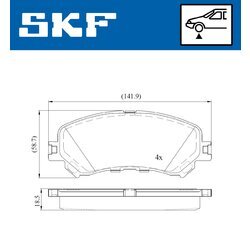 Sada brzdových platničiek kotúčovej brzdy SKF VKBP 80076