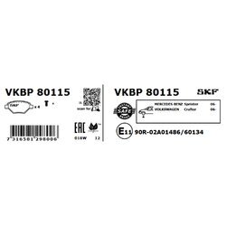 Sada brzdových platničiek kotúčovej brzdy SKF VKBP 80115 - obr. 5