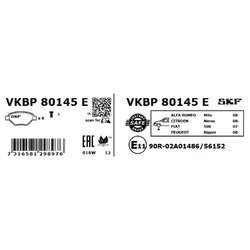 Sada brzdových platničiek kotúčovej brzdy SKF VKBP 80145 E - obr. 1