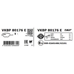 Sada brzdových platničiek kotúčovej brzdy SKF VKBP 80176 E - obr. 5