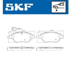 Sada brzdových platničiek kotúčovej brzdy SKF VKBP 80217 E