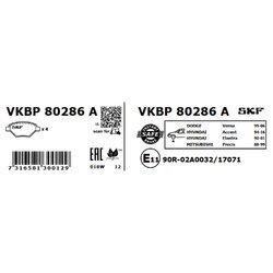 Sada brzdových platničiek kotúčovej brzdy SKF VKBP 80286 A - obr. 1