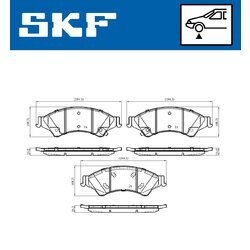 Sada brzdových platničiek kotúčovej brzdy SKF VKBP 80310 A - obr. 2