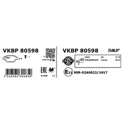 Sada brzdových platničiek kotúčovej brzdy SKF VKBP 80598 - obr. 1