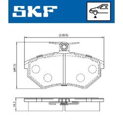 Sada brzdových platničiek kotúčovej brzdy SKF VKBP 80598 - obr. 2