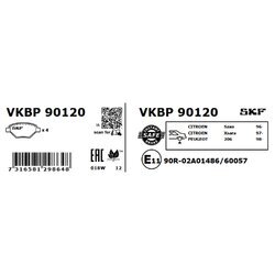 Sada brzdových platničiek kotúčovej brzdy SKF VKBP 90120 - obr. 1