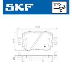 Sada brzdových platničiek kotúčovej brzdy SKF VKBP 90129 - obr. 2