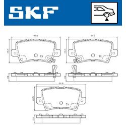 Sada brzdových platničiek kotúčovej brzdy SKF VKBP 90187 A - obr. 2