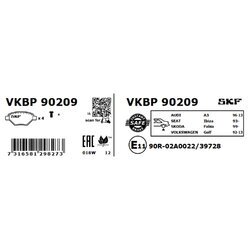 Sada brzdových platničiek kotúčovej brzdy SKF VKBP 90209 - obr. 1