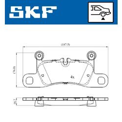 Sada brzdových platničiek kotúčovej brzdy SKF VKBP 90297 - obr. 2