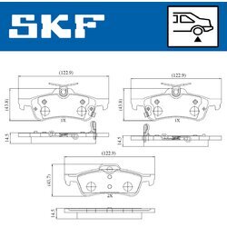 Sada brzdových platničiek kotúčovej brzdy SKF VKBP 90401 A - obr. 6
