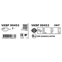 Sada brzdových platničiek kotúčovej brzdy SKF VKBP 90453 - obr. 1