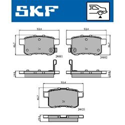 Sada brzdových platničiek kotúčovej brzdy SKF VKBP 90613 A