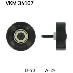 Vratná/vodiaca kladka rebrovaného klinového remeňa SKF VKM 34107