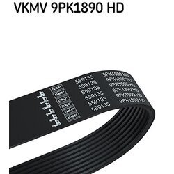 Ozubený klinový remeň SKF VKMV 9PK1890 HD