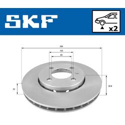 Brzdový kotúč SKF VKBD 80096 V2 - obr. 1