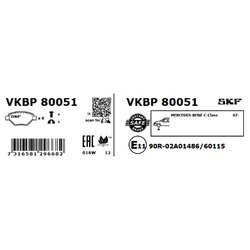Sada brzdových platničiek kotúčovej brzdy SKF VKBP 80051 - obr. 5