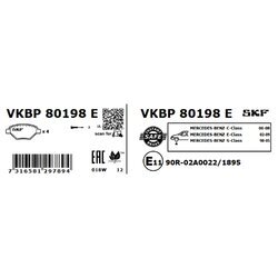 Sada brzdových platničiek kotúčovej brzdy SKF VKBP 80198 E - obr. 1