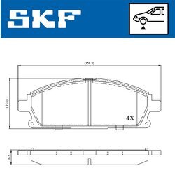 Sada brzdových platničiek kotúčovej brzdy SKF VKBP 80296
