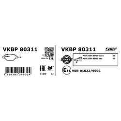 Sada brzdových platničiek kotúčovej brzdy SKF VKBP 80311 - obr. 1