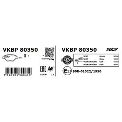 Sada brzdových platničiek kotúčovej brzdy SKF VKBP 80350 - obr. 5