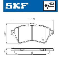 Sada brzdových platničiek kotúčovej brzdy SKF VKBP 80375 - obr. 6