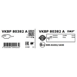 Sada brzdových platničiek kotúčovej brzdy SKF VKBP 80382 A - obr. 1