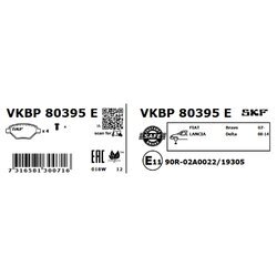 Sada brzdových platničiek kotúčovej brzdy SKF VKBP 80395 E - obr. 1