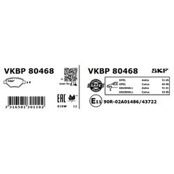 Sada brzdových platničiek kotúčovej brzdy SKF VKBP 80468 - obr. 1