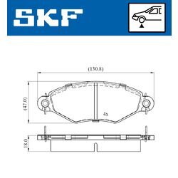 Sada brzdových platničiek kotúčovej brzdy SKF VKBP 80470