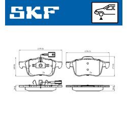 Sada brzdových platničiek kotúčovej brzdy SKF VKBP 80487 E - obr. 2