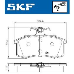 Sada brzdových platničiek kotúčovej brzdy SKF VKBP 80626 - obr. 2
