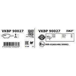 Sada brzdových platničiek kotúčovej brzdy SKF VKBP 90027 - obr. 1