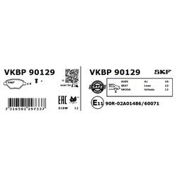 Sada brzdových platničiek kotúčovej brzdy SKF VKBP 90129 - obr. 1
