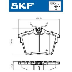 Sada brzdových platničiek kotúčovej brzdy SKF VKBP 90186 - obr. 2