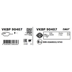 Sada brzdových platničiek kotúčovej brzdy SKF VKBP 90407 - obr. 1
