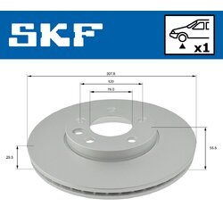 Brzdový kotúč SKF VKBD 80040 V1 - obr. 1