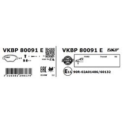 Sada brzdových platničiek kotúčovej brzdy SKF VKBP 80091 E - obr. 1