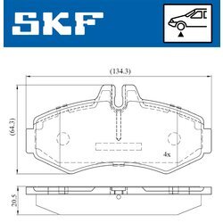 Sada brzdových platničiek kotúčovej brzdy SKF VKBP 80412 - obr. 2