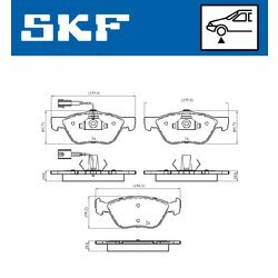 Sada brzdových platničiek kotúčovej brzdy SKF VKBP 80438 E