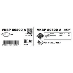 Sada brzdových platničiek kotúčovej brzdy SKF VKBP 80500 A - obr. 2