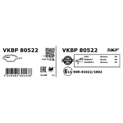 Sada brzdových platničiek kotúčovej brzdy SKF VKBP 80522 - obr. 1