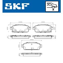 Sada brzdových platničiek kotúčovej brzdy SKF VKBP 90033 A - obr. 2