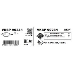 Sada brzdových platničiek kotúčovej brzdy SKF VKBP 90234 - obr. 1