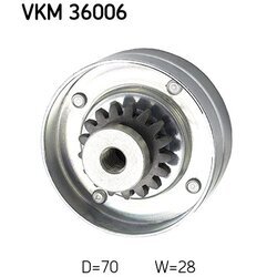 Vratná/vodiaca kladka rebrovaného klinového remeňa SKF VKM 36006 - obr. 1